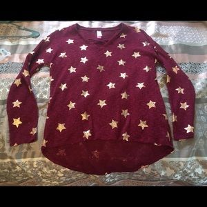 Burgundy with Gold Stars sweater